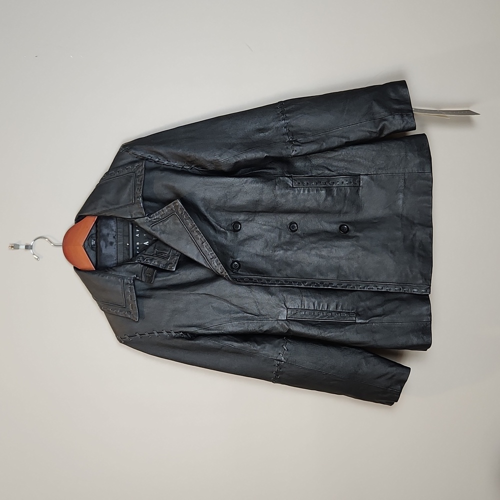 NWT Vintage Lauren Ariel Black Leather‎ Jacket Size Large